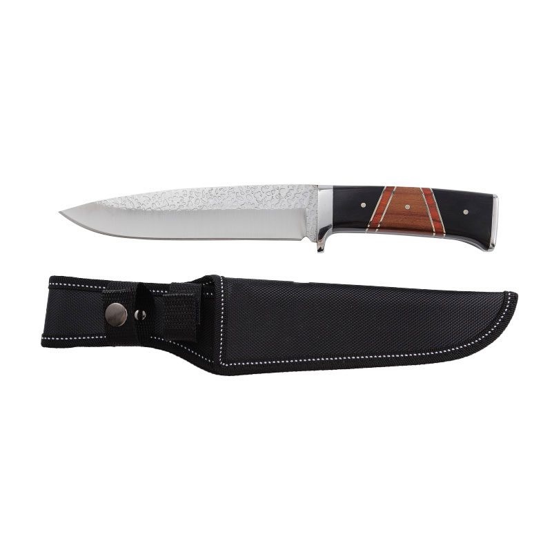 Xtreme | 12″ Hunting Knife – Fixed Blade with Red & Black Wooden Handle and Sheath (XTR-HKN081) Fixed Blade Knife Canadian Distributor