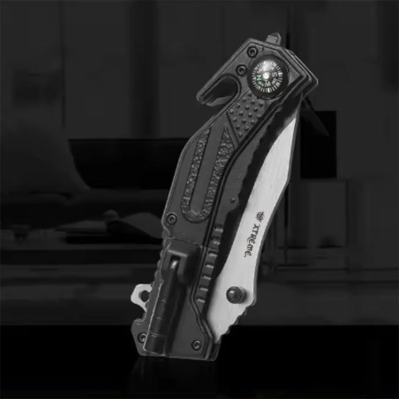 Xtreme | 8.23″ Tactical Pocket Knife – Folding Survival Knife with LED, Compass & Glass Breaker (XTR-HKN105) Folding Knife Canadian Distributor