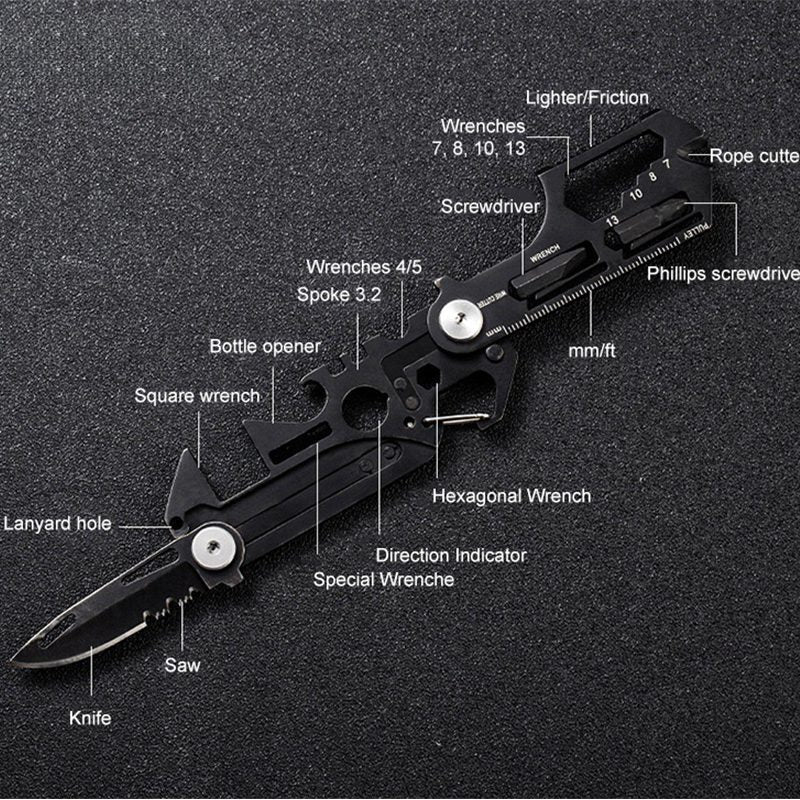Xtreme | 7.75″ Multifunctional Survival Tool – Pocket Knife with Built-in Gadget Set (XTR-HKN118) Multi Tool · Accessory Canadian Distributor