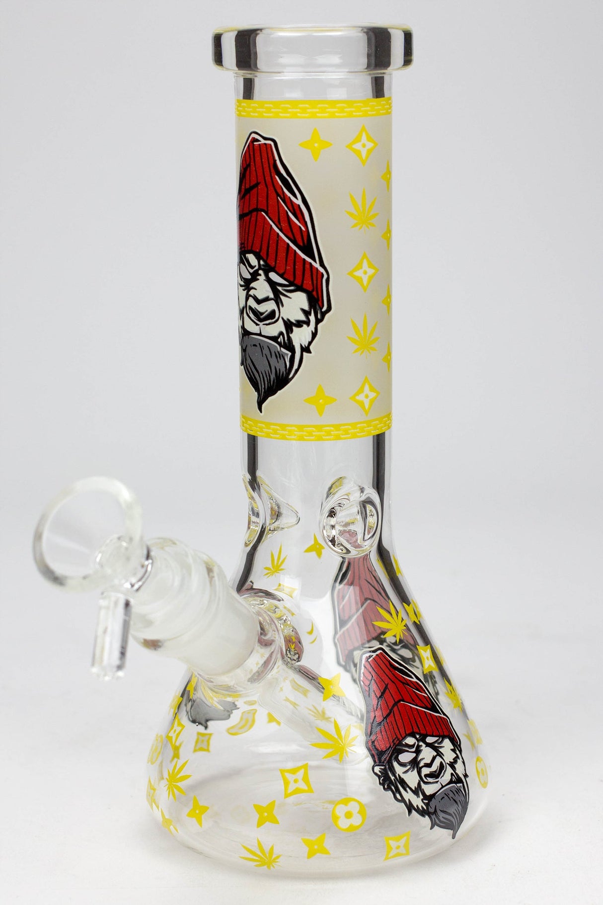 8" Gorilla glass water bong-8" Glow in the dark Glass Bong BANKA Yellow