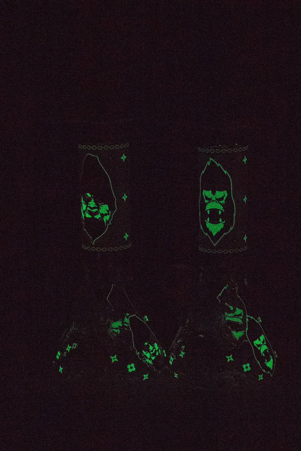 8" Gorilla glass water bong-8" Glow in the dark Glass Bong BANKA