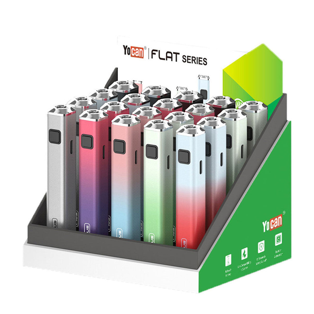 Yocan | FLAT Battery Dab Pen Battery for 510 thread Display of 20 510 Battery ONE