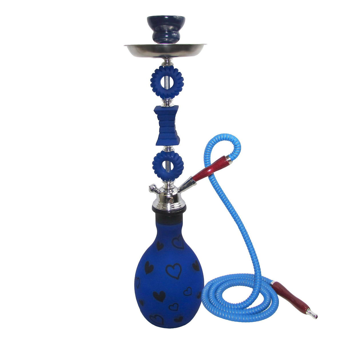 Zebra Heart 1 Hose Hookah 28" Tall Hookah Jatiimports LLC BLUE