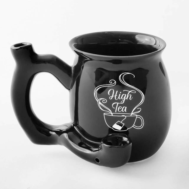 HIGH TEA ROAST AND TOAST PIPE MUG - SHINY BLACK WITH WHITE IMPRINT Mug Pipe Roast and Toast Gifts