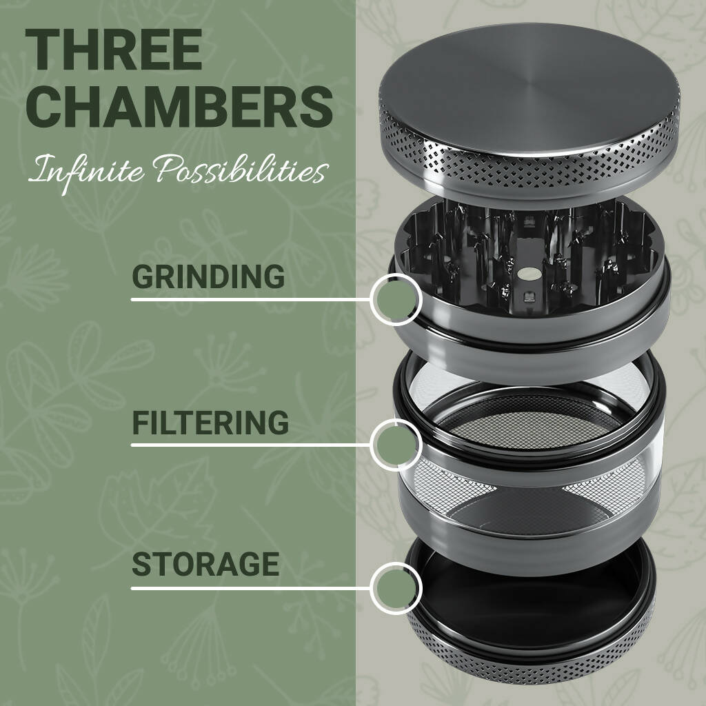 Heavy Duty Large "Don't Panic It's Organic" 4 Parts Weed Grinder Engraved in Canada Design #1 Regular Grinder Laser Ninja