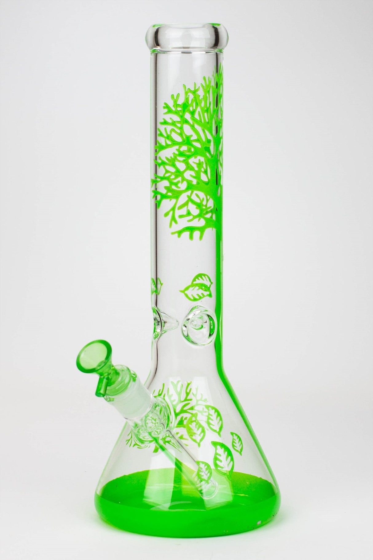 14" Tree of Life classic beaker glass bong Glass Bong Canadian Distributor Lime Green