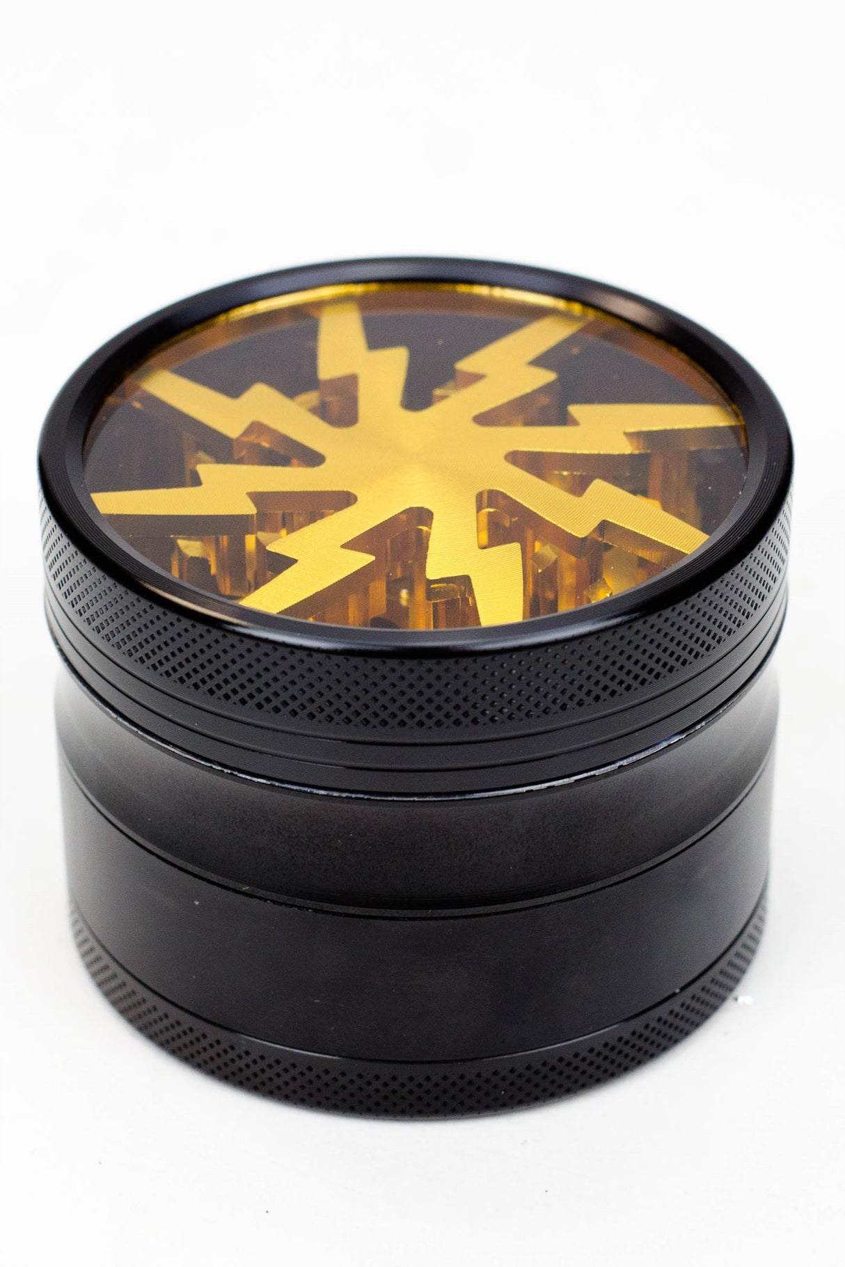 Acid Secs Aluminum 4 Parts grinder with color acrylic window Regular Grinder Acid Secs Productions Inc. Gold