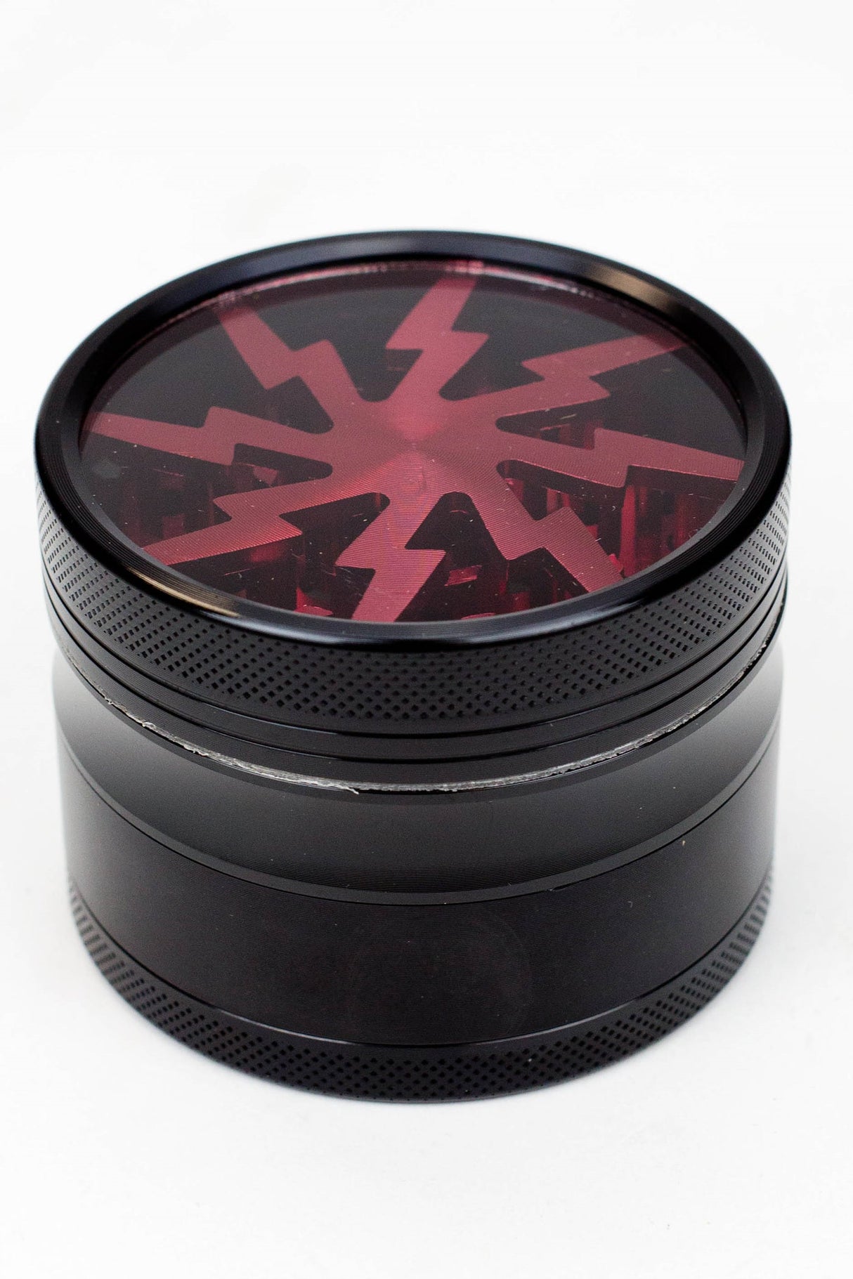 Acid Secs Aluminum 4 Parts grinder with color acrylic window Regular Grinder Acid Secs Productions Inc. Red