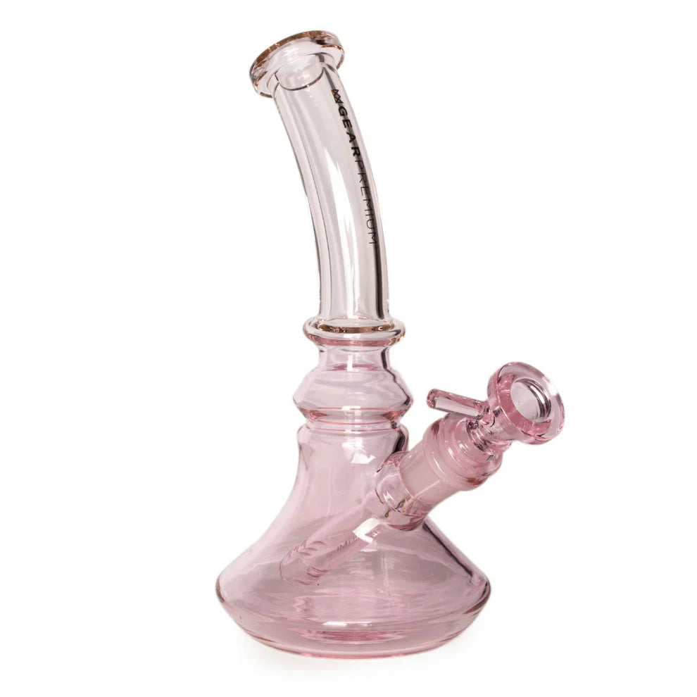 GEAR Premium® | 8" Cypress Bell Base Water Pipe W/Curved Neck Glass Bong West Coast Gifts Pink