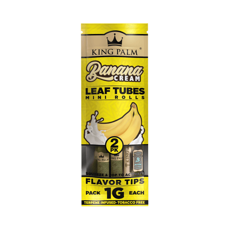 King Palm | 2 Mini Hand-Rolled with flavor tips Box of 20 Leaf Wrap Cannatron Banana Cream
