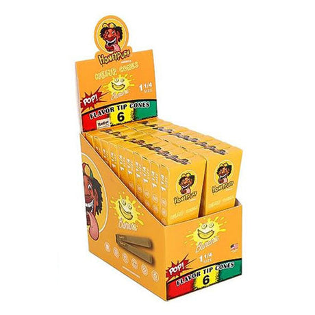 Honeypuff | 1 1/4 Size Fruit flavor tip 6pk Hemp cones Box of 20 Pre-rolled Cone (Display Pack) 777 Smoke Banada