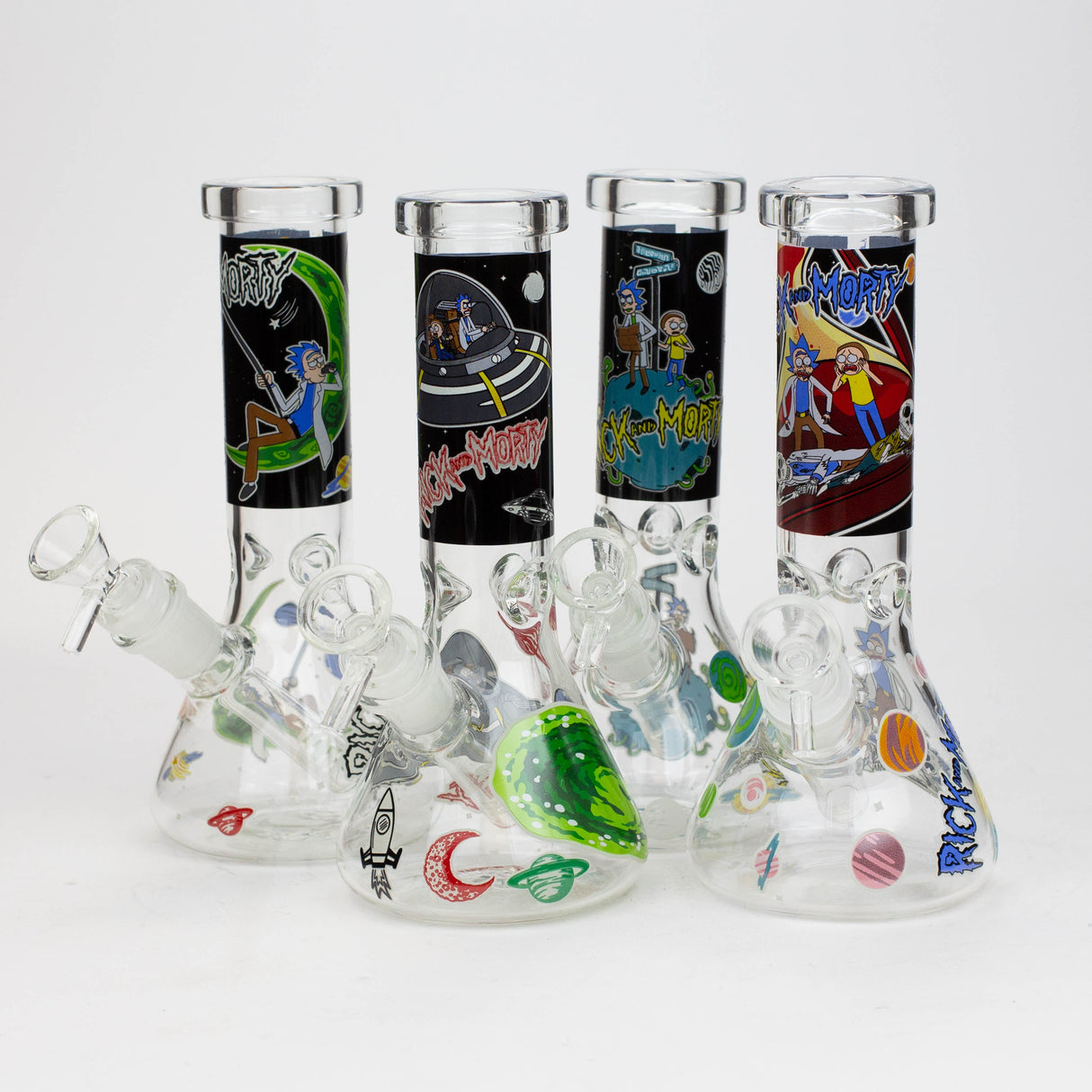 8" NM Cartoon glass water bong - Glow in the dark Glass Bong BANKA