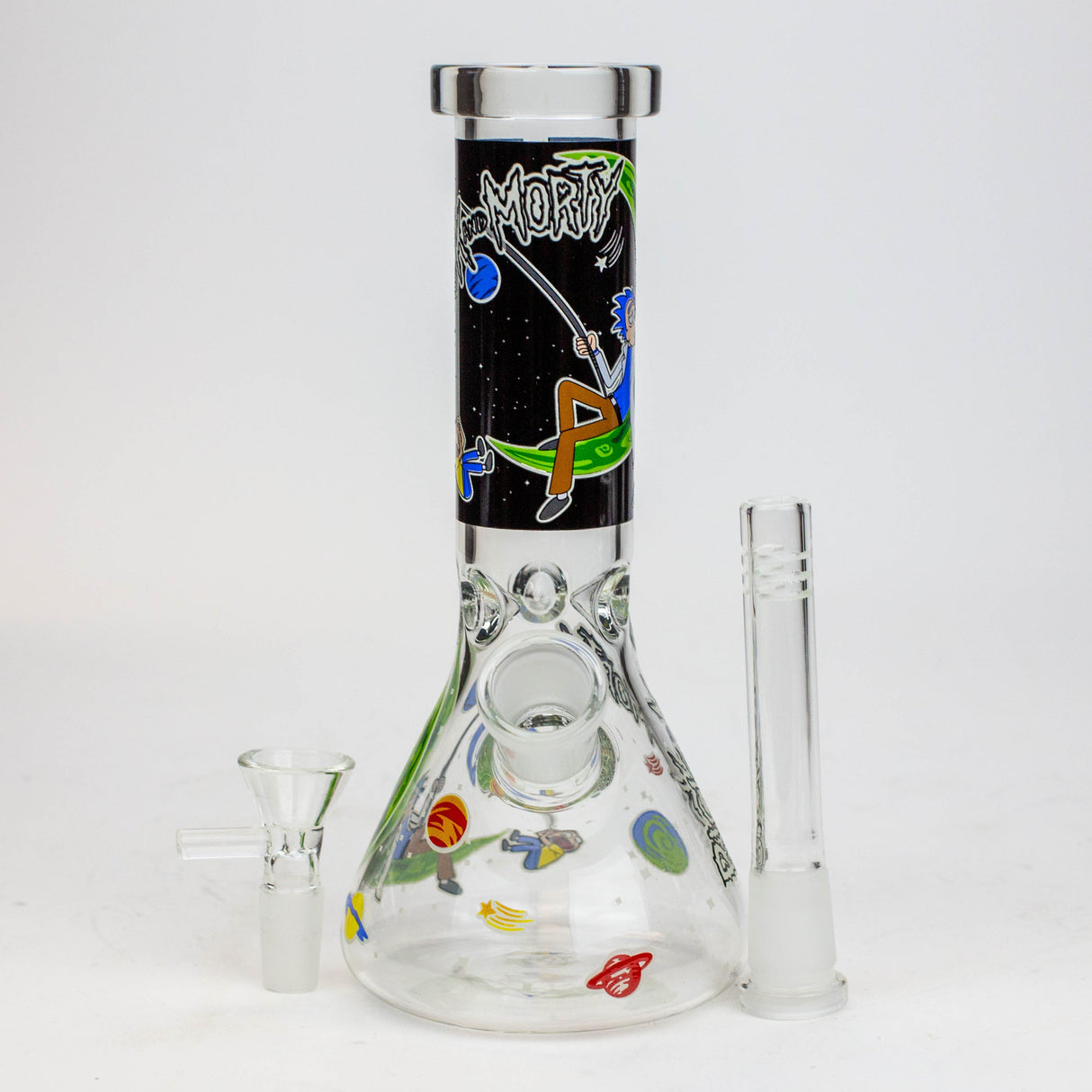 8" NM Cartoon glass water bong - Glow in the dark Glass Bong BANKA