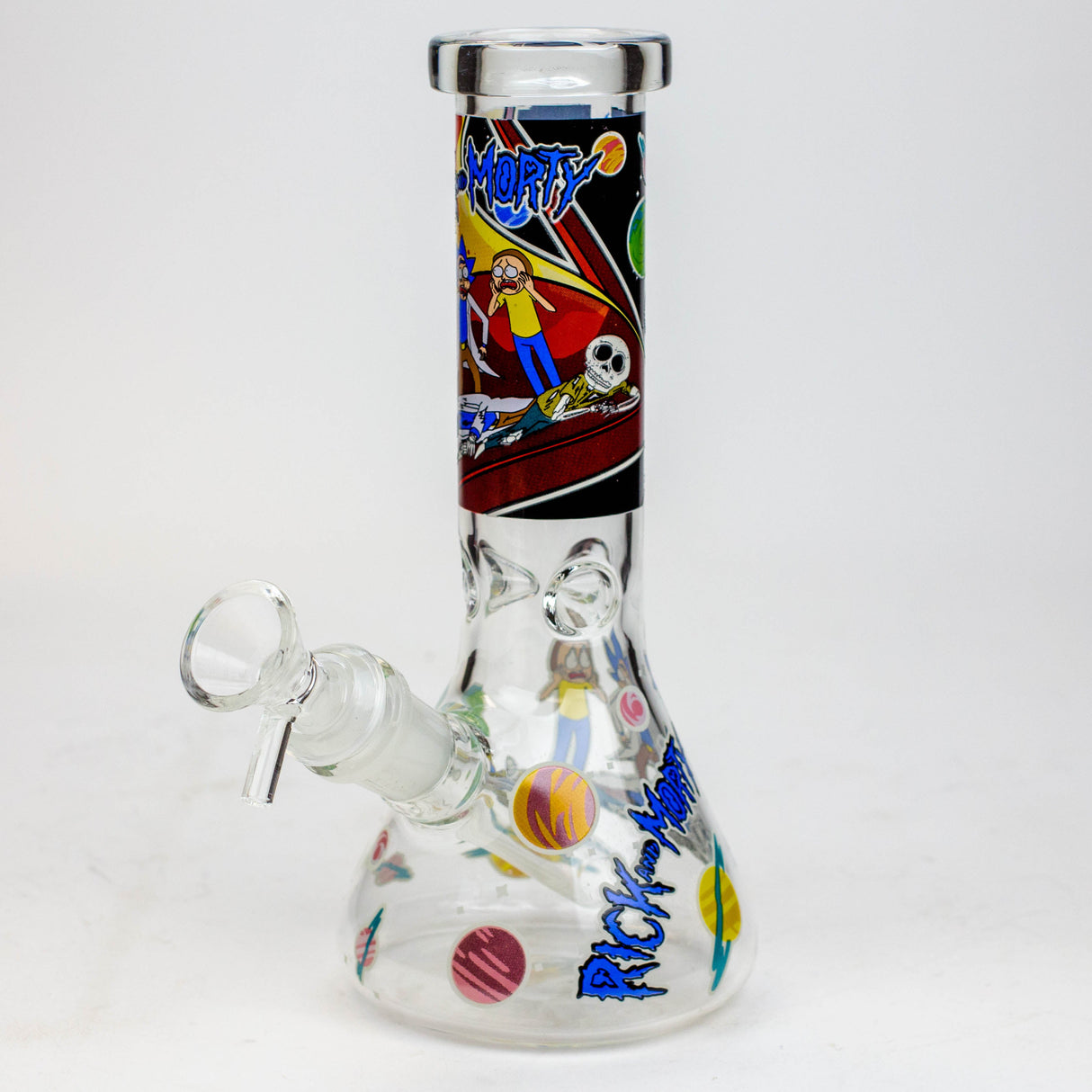 8" NM Cartoon glass water bong - Glow in the dark Glass Bong BANKA Graphic D