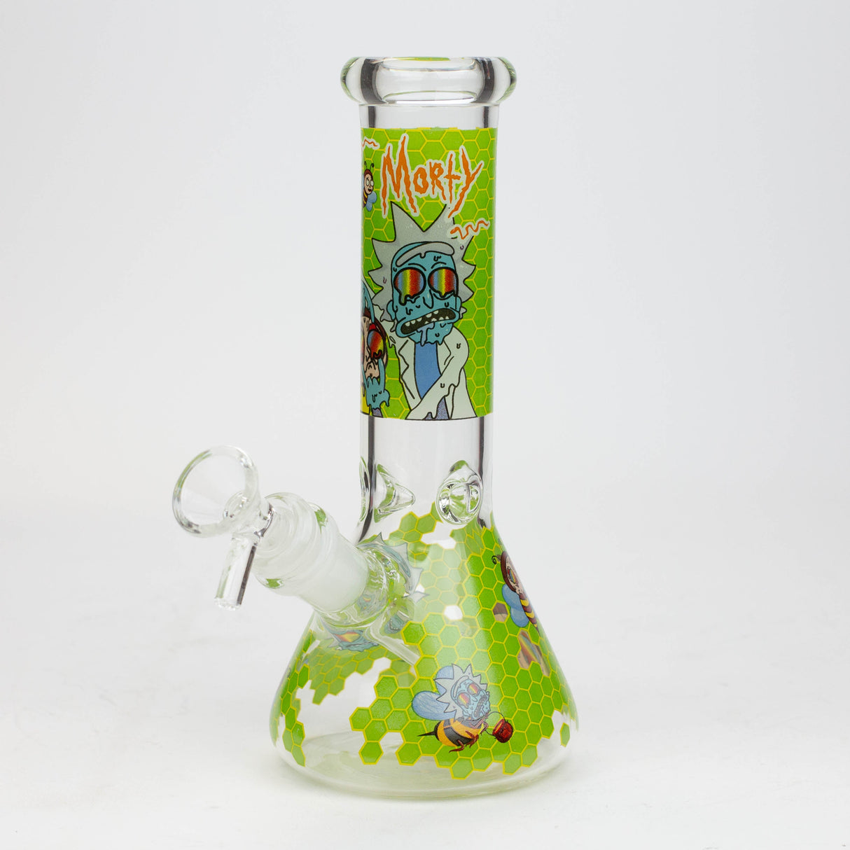 8" NM Cartoon glass water bong - Beehive Glass Bong BANKA Green