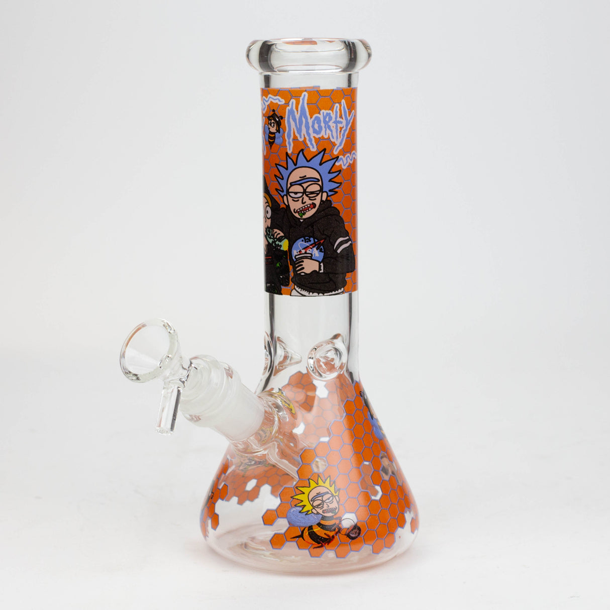 8" NM Cartoon glass water bong - Beehive Glass Bong BANKA Orange