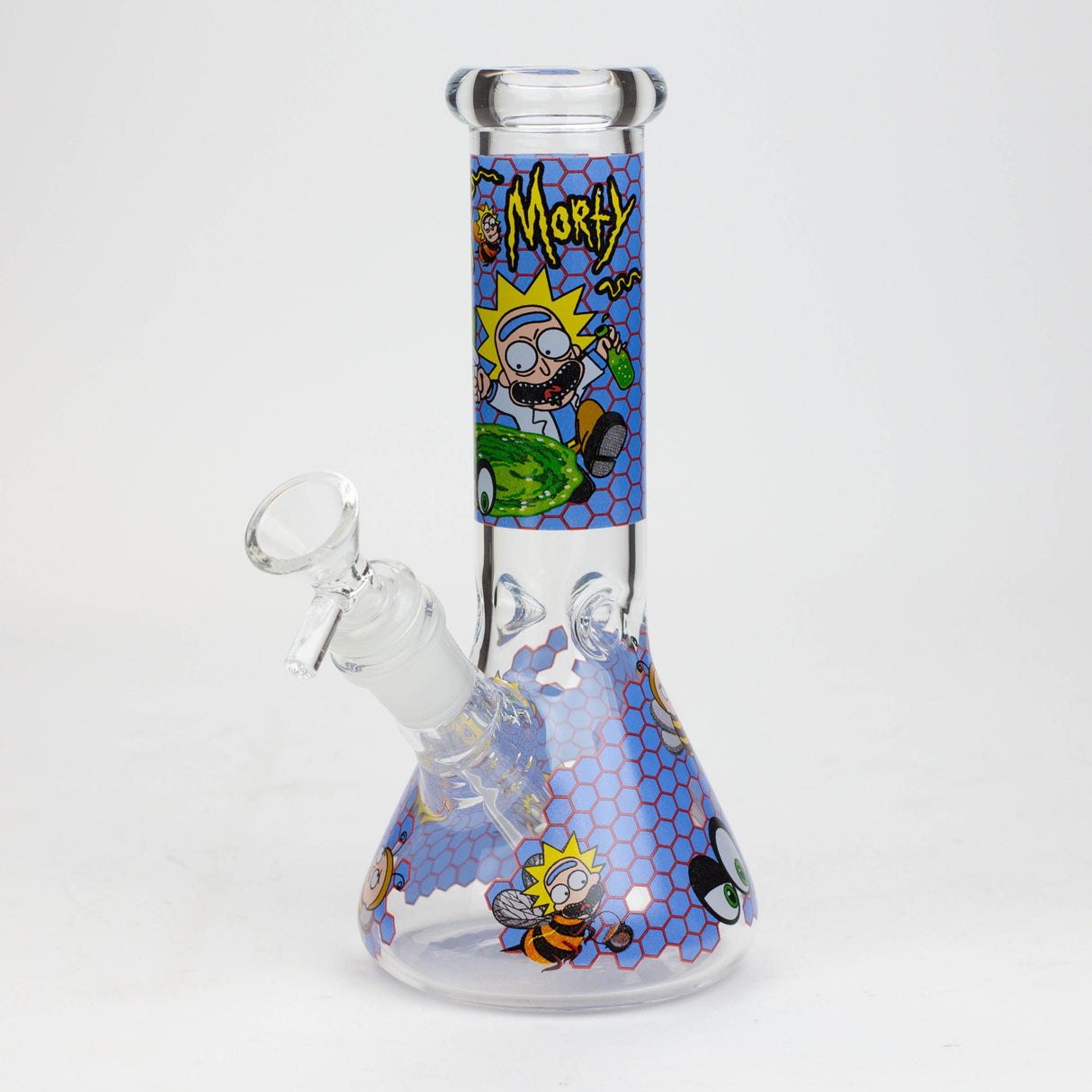 8" NM Cartoon glass water bong - Beehive Glass Bong BANKA Purple