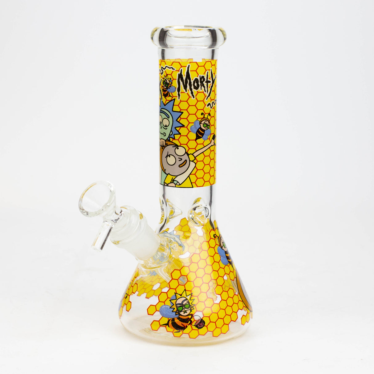8" NM Cartoon glass water bong - Beehive Glass Bong BANKA Yellow