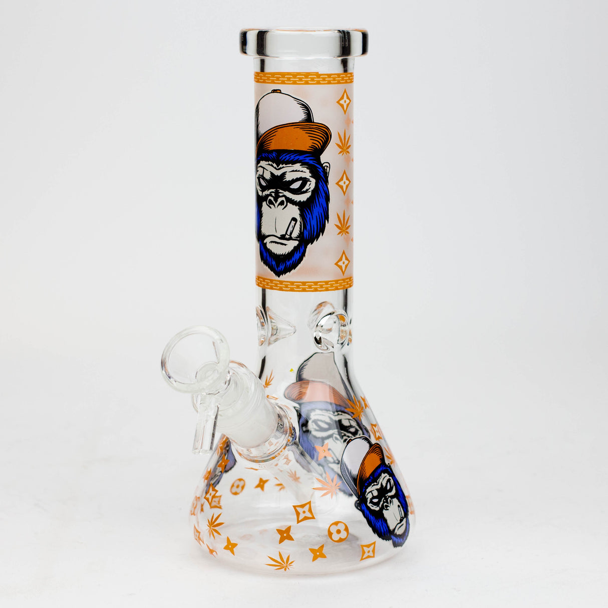 8" Gorilla cartoon glass water bong Glass Bong BANKA Orange