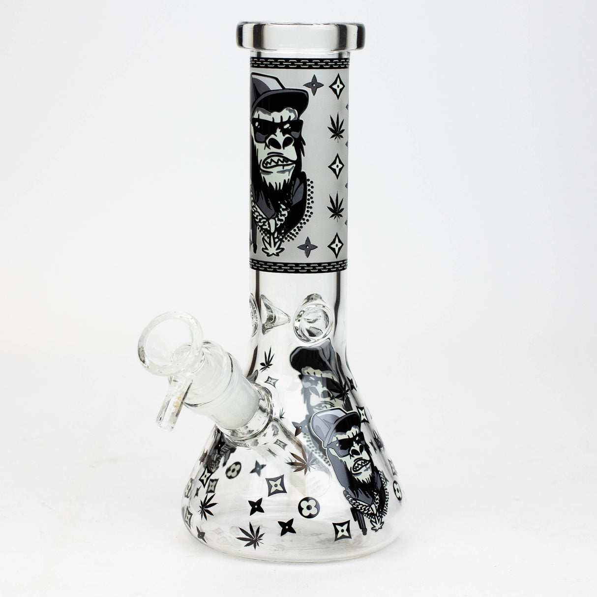 8" Gorilla cartoon glass water bong Glass Bong BANKA Black