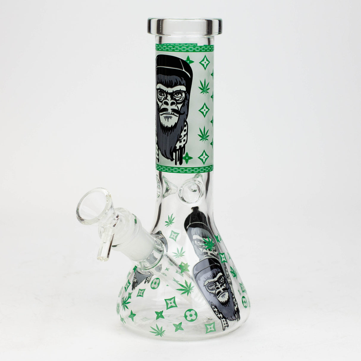 8" Gorilla cartoon glass water bong Glass Bong BANKA Green