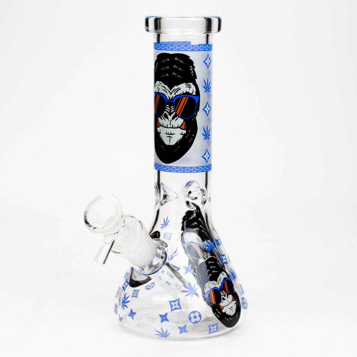 8" Gorilla cartoon glass water bong Glass Bong BANKA Blue