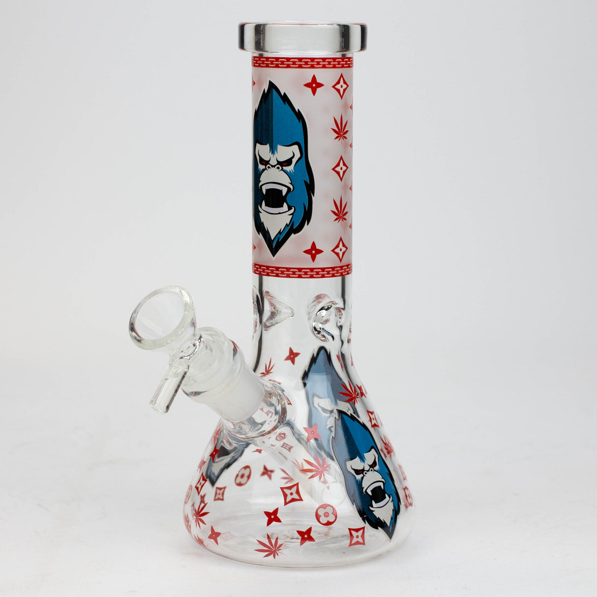 8" Gorilla cartoon glass water bong Glass Bong BANKA Red