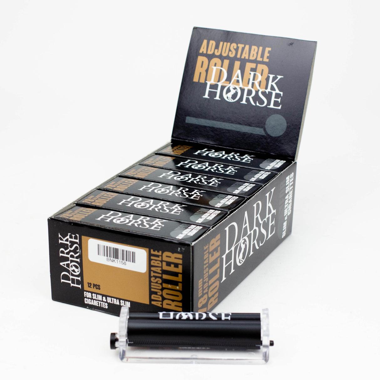 Adjustable 78 mm DARK HORSE roller for Slim and Ultra slim cigarettes - BLACK Roller BANKA Box of 12