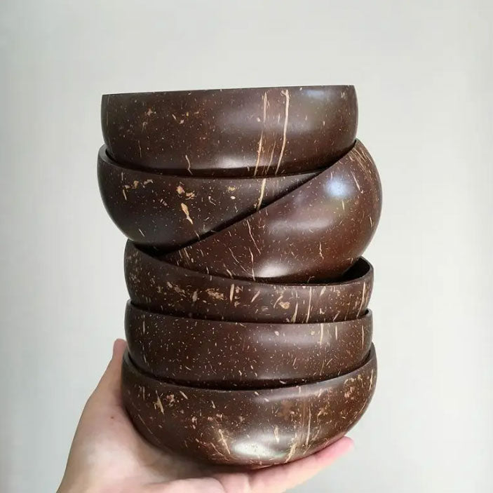 Organic Coconut shell "Don't Panic It's Organic" Mixing Bowls Stash Box Laser Ninja