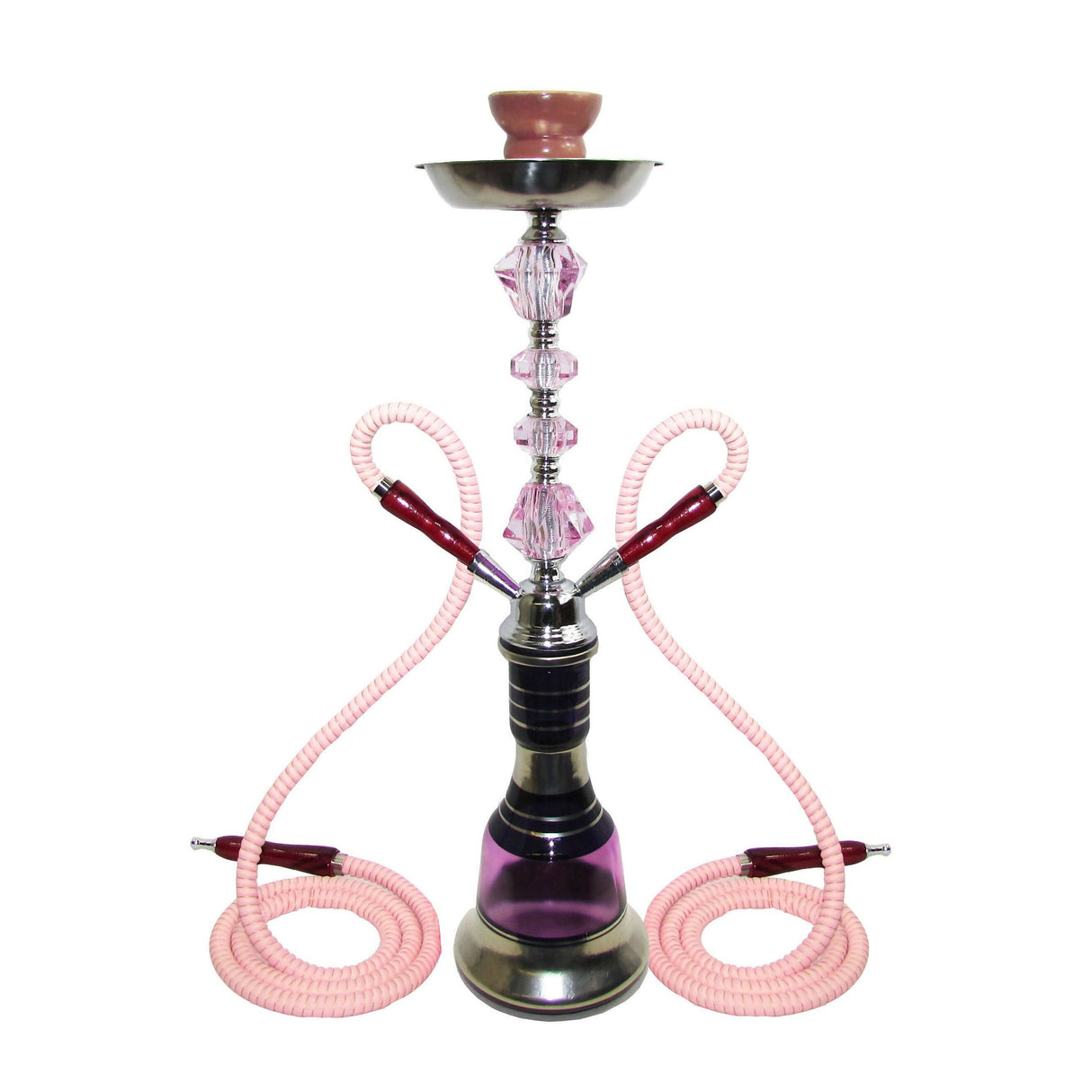 Zebra Flagship 2 Hose Hookah 28" Tall Hookah Jatiimports LLC PINK