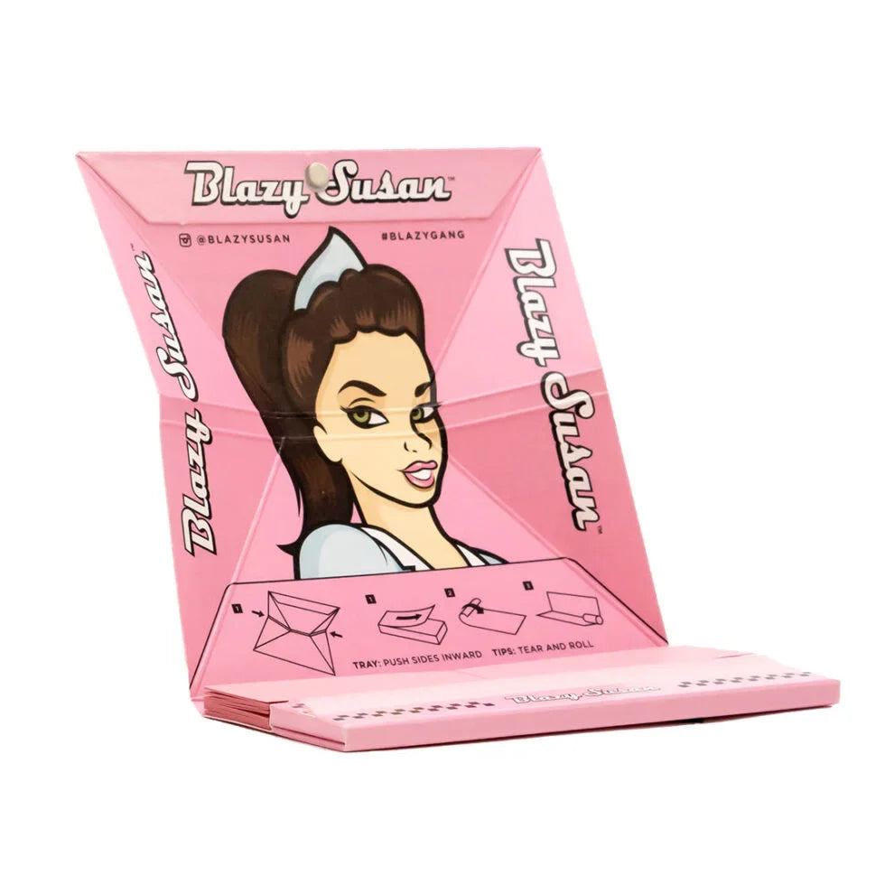 Blazy Susan | Pink Deluxe Rolling Kit King Size box of 20 King Size Smoking Cat Distribution