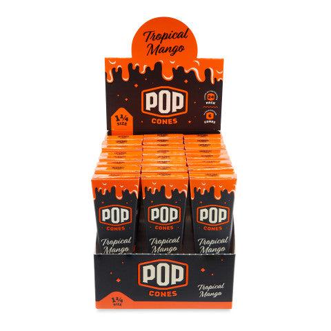 Pop Cones | 1 1/4 Pre-Rolled Cones with Flavor Tip – 6 Pack (24ct Display) Pre-rolled Cone (Display Pack) LEHIGH WHOLESALE Tropical Mango