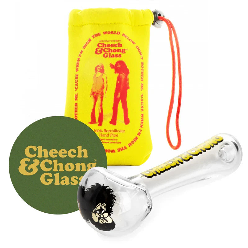 Cheech & Chong® Glass | 4.5" Bloat On Hand Pipe W/Ash Catcher Mouthpiece Glass Pipe West Coast Gifts
