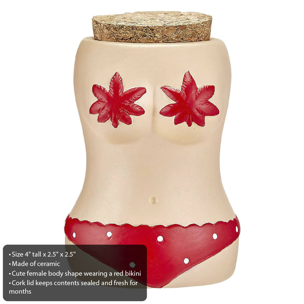 BIKINI STASH JAR W/ RED BIKINI Jar Roast and Toast Gifts