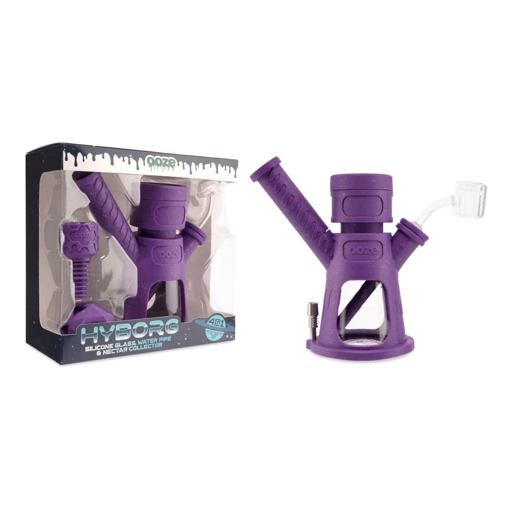 Ooze | Hyborg Silicone Glass 4-In-1 Hybrid Water Pipe And Dab Straw Resin · Silicone Rig Cannatron