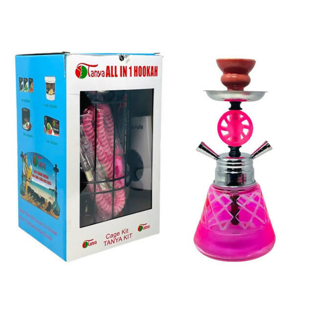 Tanya Hookah Kit Combo Cage Kit #3 Hookah 2 Hose Inside A Cage Hookah Jatiimports LLC PINK