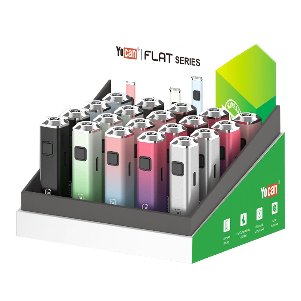 Yocan | FLAT Mini Battery for 510 thread Display of 20 510 Battery Smoking Cat Distribution