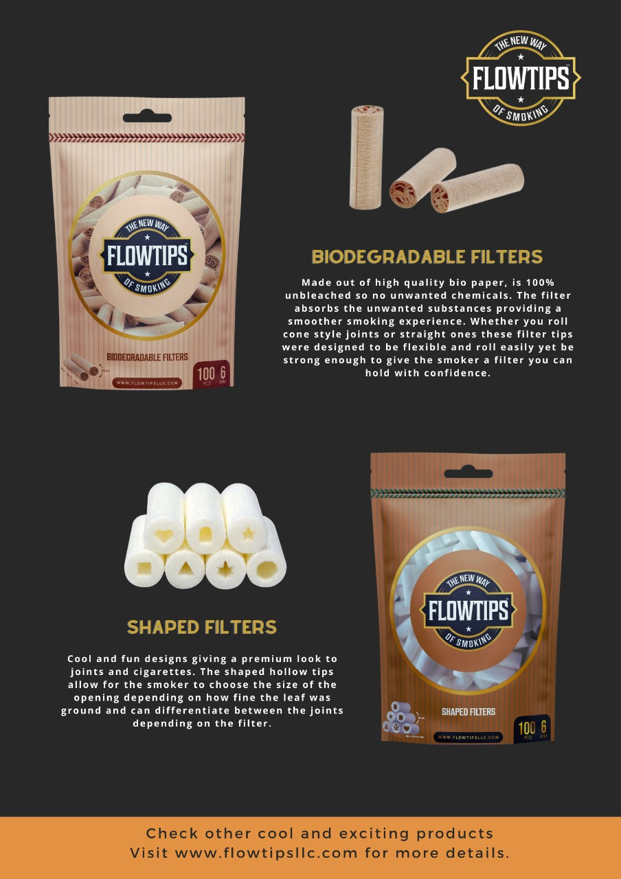 FLOWTIPS-BIODEGRADABLE FILTER Box of 10 Filter Tip Flow-Tips
