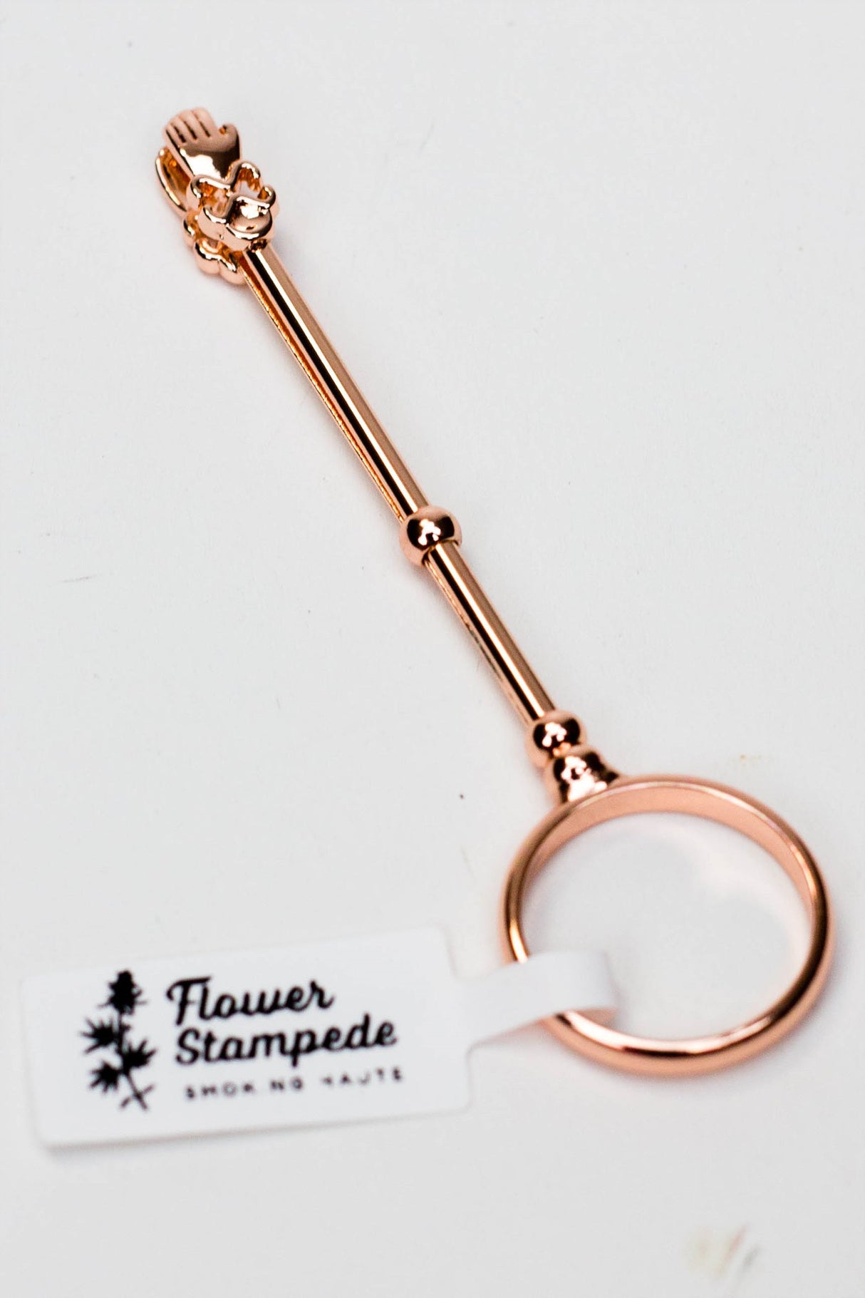 Flower Stampede Ring Roach Clip Holder Flower Stampede Rose Gold