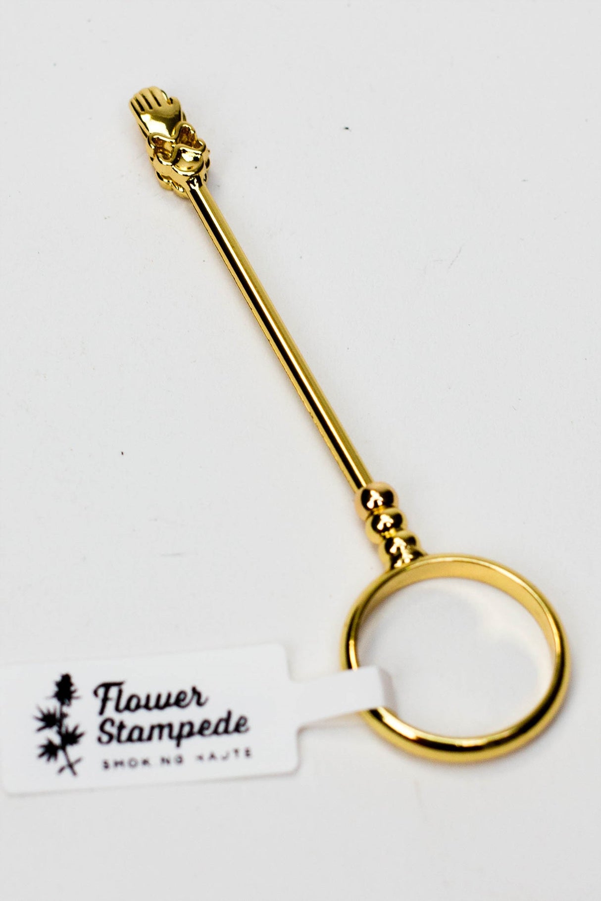Flower Stampede Ring Roach Clip Holder Flower Stampede Yellow Gold