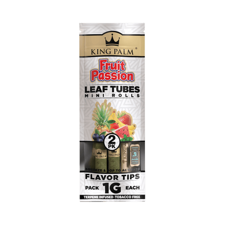 King Palm | 2 Mini Hand-Rolled with flavor tips Box of 20 Leaf Wrap Cannatron Fruit Passion