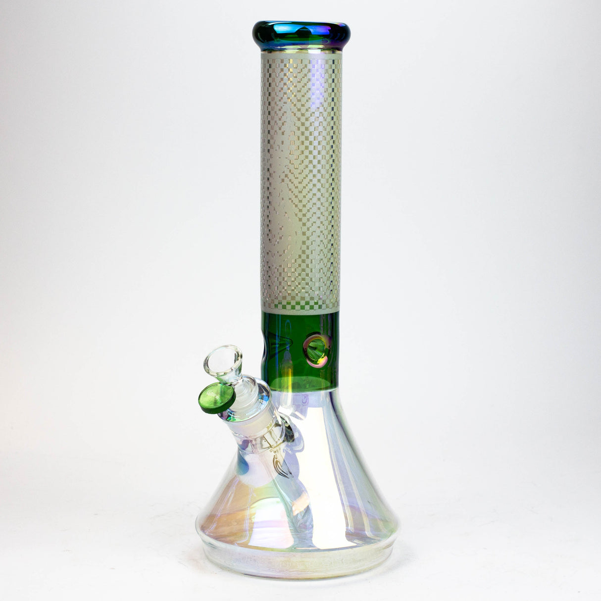 13" Genie electroplated glass beaker bong ( F11 ) Beaker Bong ONE Green