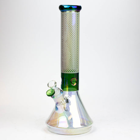 13" Genie electroplated glass beaker bong ( F11 ) Beaker Bong ONE Green