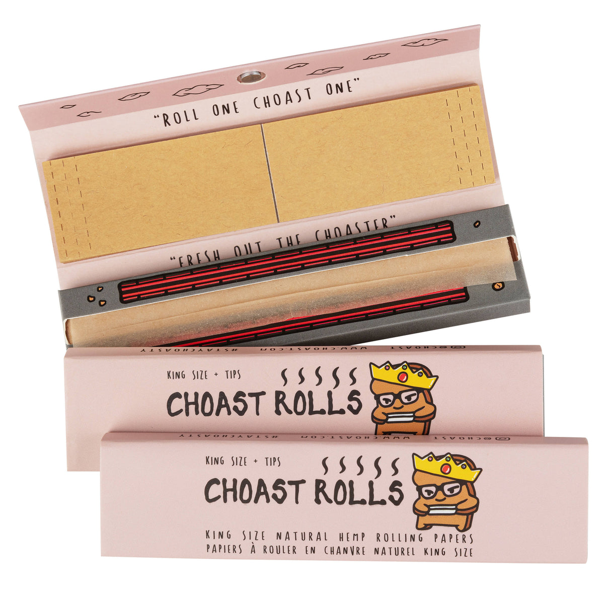 Choast Rolls - King Slim Size - Natural Hemp Papers - 22 Packs Per Carton King Size Choast