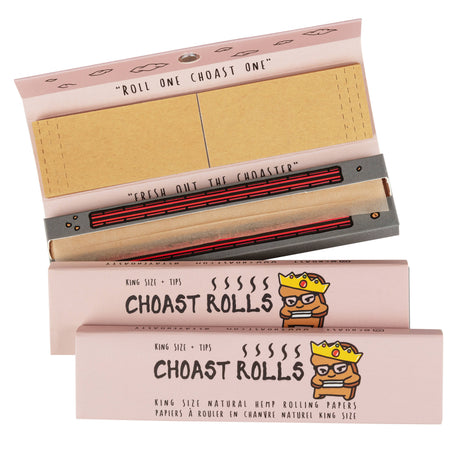 Choast Rolls - King Slim Size - Natural Hemp Papers - 22 Packs Per Carton King Size Choast