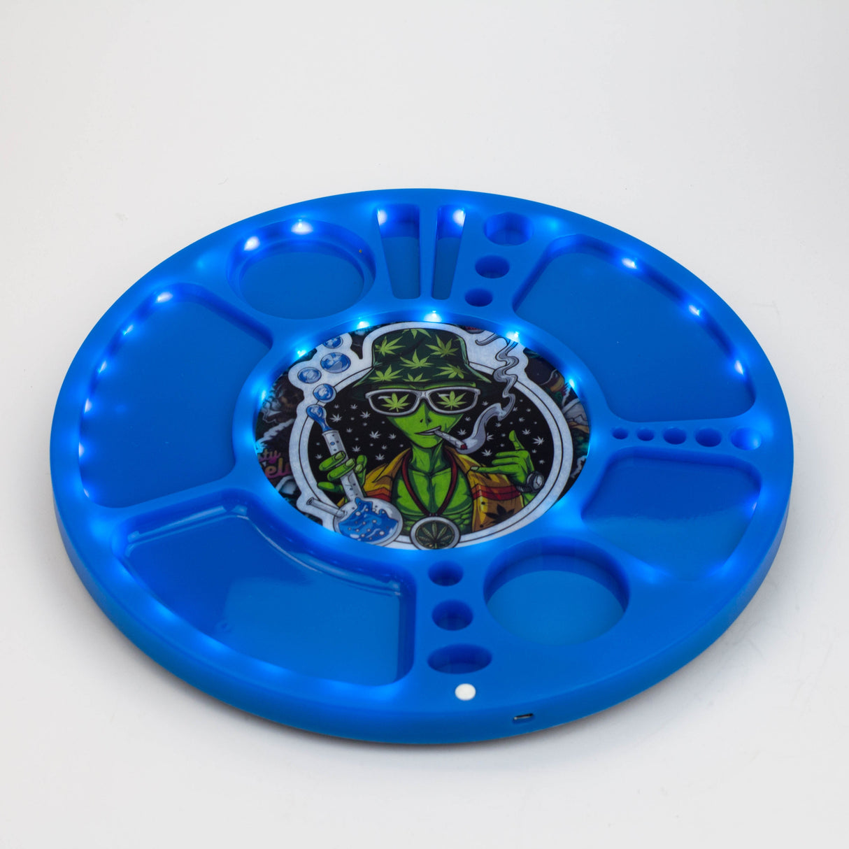 Multifunctional 360 Degree Rotating Led Spinning Rolling Tray Tray BANKA BLUE