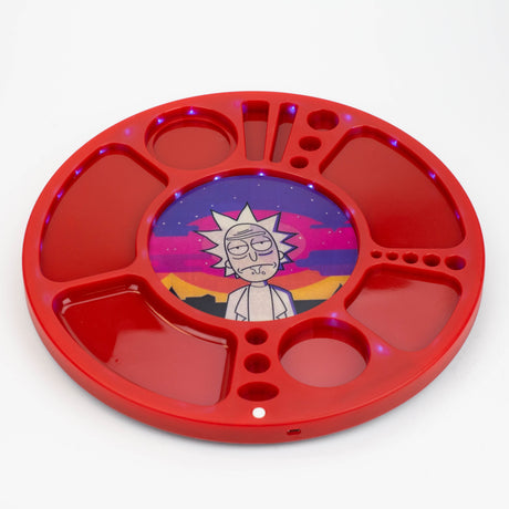 Multifunctional 360 Degree Rotating Led Spinning Rolling Tray Tray BANKA RED