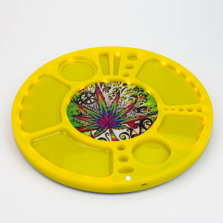 Multifunctional 360 Degree Rotating Led Spinning Rolling Tray Tray BANKA YELLOW