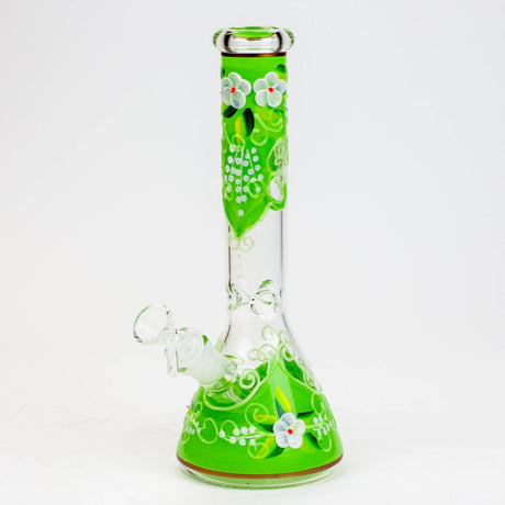 10" Glow in the dark Hand painted glass water bong Glass Bong BANKA Green