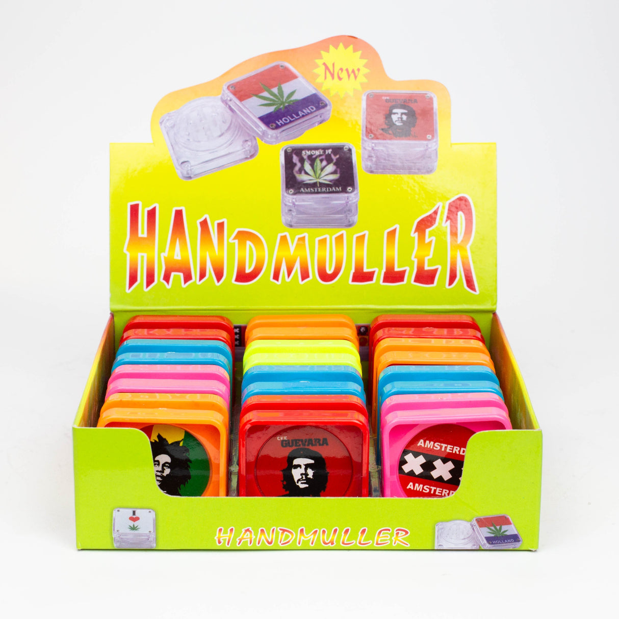 Square 2 Part plastic Grinders Box of 12 Display Pack BANKA